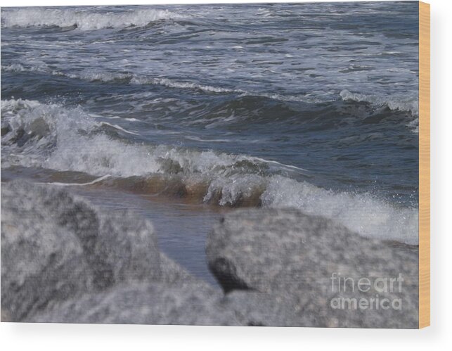 Crashing Waves Wood Print featuring the photograph Crashing Waves by Brigitte Emme