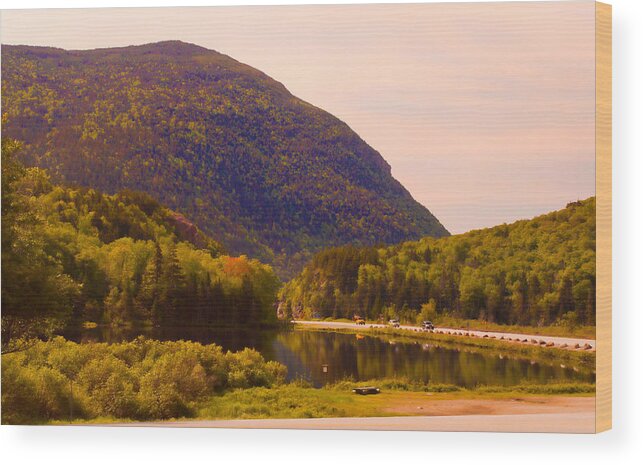 New England Wood Print featuring the photograph Crawford Notch Homage to Thomas Cole by Nancy De Flon