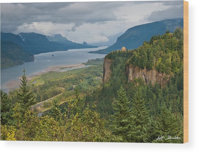 Beauty In Nature Wood Print featuring the photograph Crown Point in the Columbia Gorge by Jeff Goulden