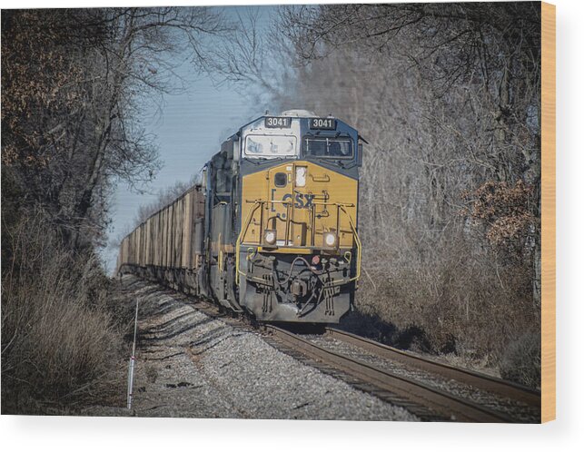 Csx Railroad Wood Print featuring the photograph CSX T108 on Morganfield Branch Madisonville Ky by Jim Pearson