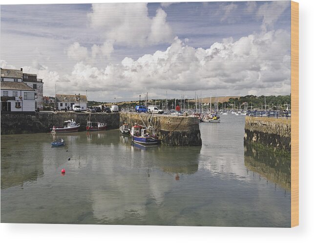 Britain Wood Print featuring the photograph Custom House Quay and Falmouth Harbour by Rod Johnson