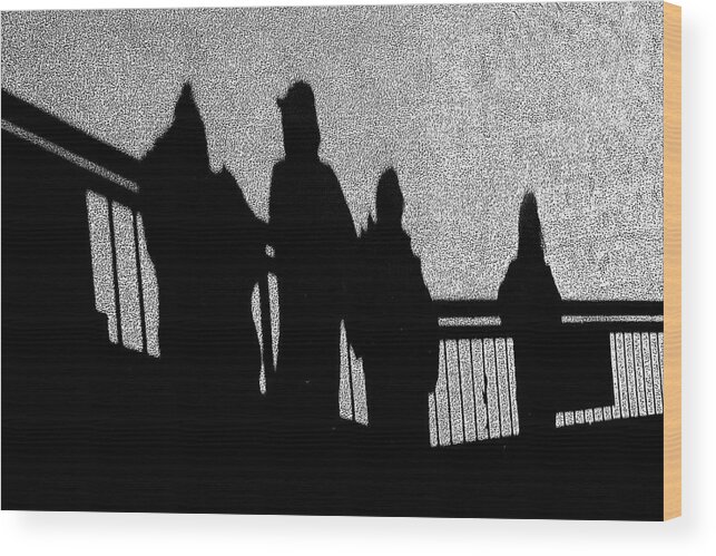 Father Wood Print featuring the photograph Dad and Three Boys by Tom Gari Gallery-Three-Photography