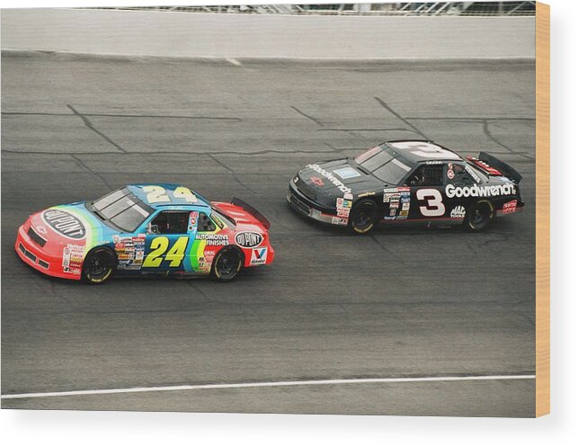 Nascar Wood Print featuring the photograph Jeff Gordon and Dale Earnhardt by Retro Images Archive