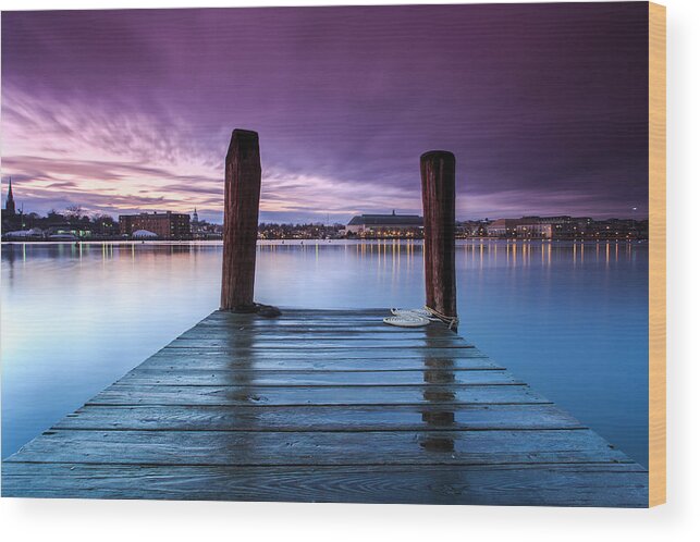 Sunset Wood Print featuring the photograph Damp Sunset by Jennifer Casey