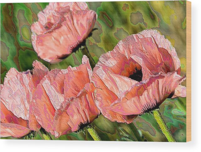 Poppies Wood Print featuring the photograph Dance of the Poppies by Jacqui Binford-Bell