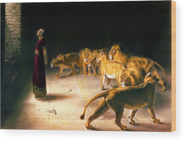 Old Testament Wood Print featuring the painting Daniel's Answer to the King by Celestial Images