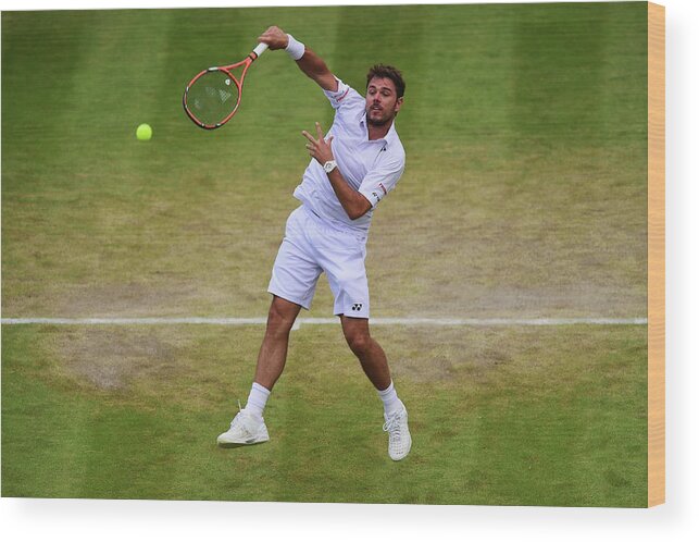 Tennis Wood Print featuring the photograph Day Nine The Championships - Wimbledon by Shaun Botterill