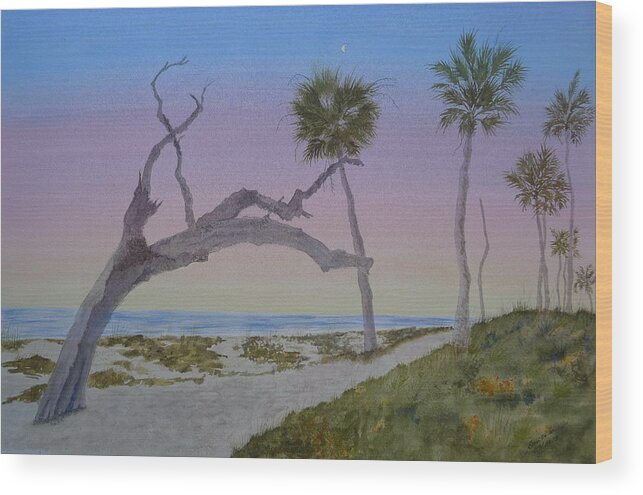 Edisto Island Wood Print featuring the painting Daybreak at Edisto by Joel Deutsch