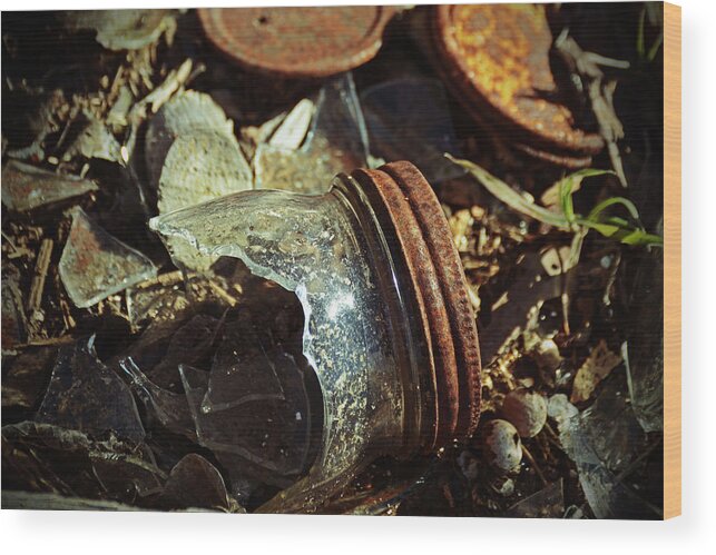 Mason Jar Wood Print featuring the photograph Days Gone By by Jeanne May