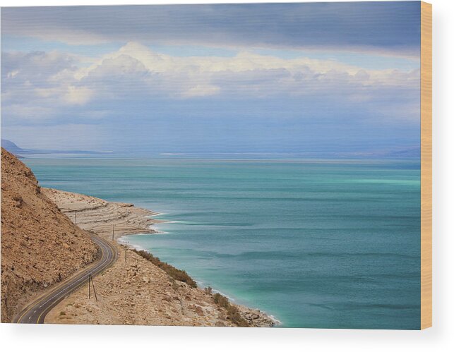 Curve Wood Print featuring the photograph Dead Sea Road by Reynold Mainse / Design Pics