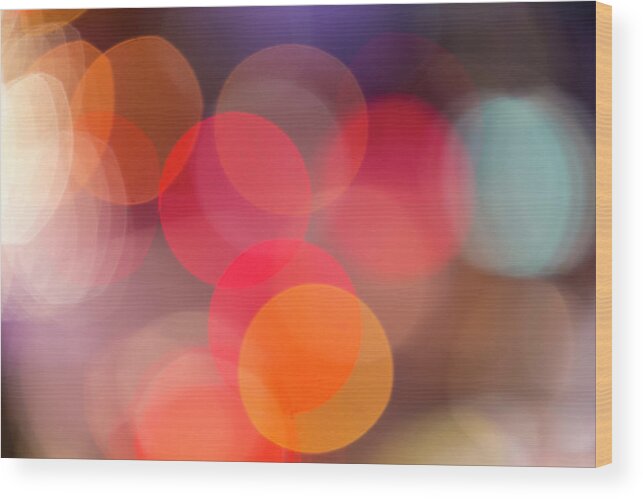 Lens Flare Wood Print featuring the photograph Defocused Lights, Manila by Stuart Dee