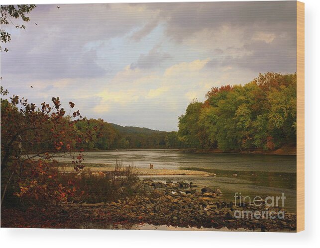 Landscape Wood Print featuring the photograph Delaware River by Marcia Lee Jones