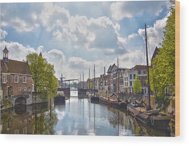 Rotterdam Wood Print featuring the photograph Delfshaven Rotterdam by Frans Blok