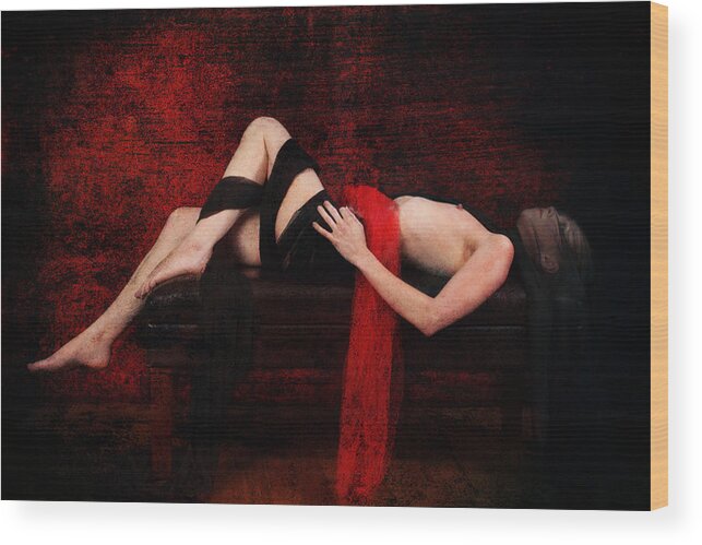 Nude Wood Print featuring the photograph Delicious Vampire Treat by Andrew Giovinazzo