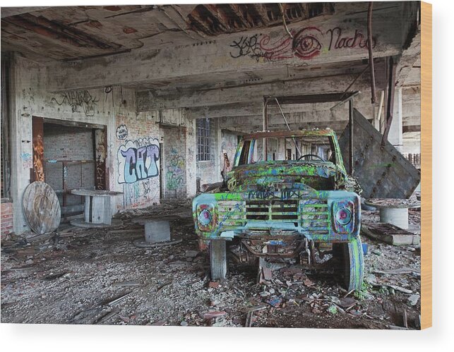 Packard Wood Print featuring the photograph Derelict Car Factory by Jim West