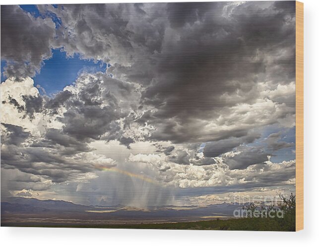 Thunderstorm Wood Print featuring the photograph Desert Thunderstorm 2 by David Doucot
