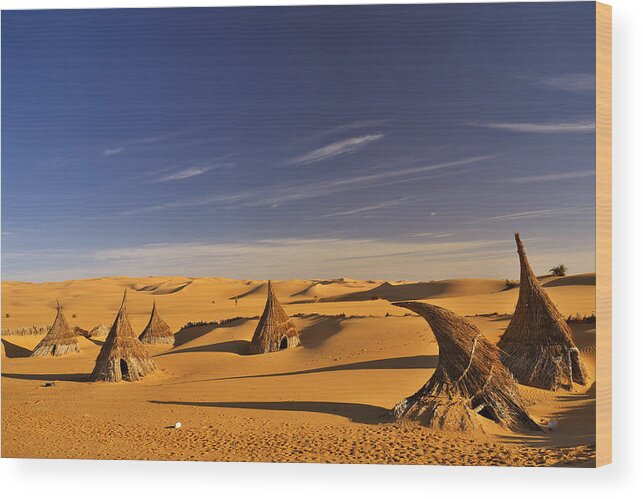 Landscape Wood Print featuring the photograph Desert village by Ivan Slosar