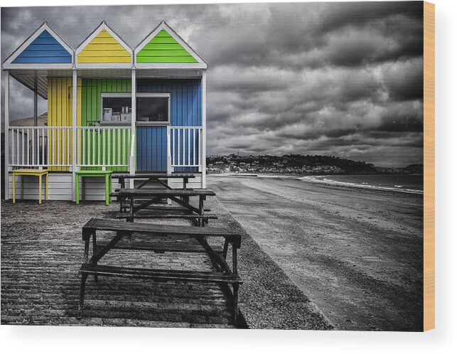 Jersey Wood Print featuring the photograph Deserted Cafe by Nigel R Bell