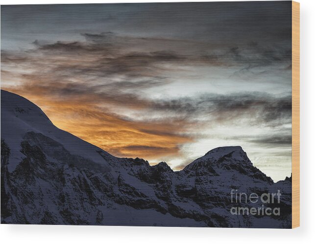  St. Moritz Wood Print featuring the photograph Diavolezza Sunrise by Timothy Hacker