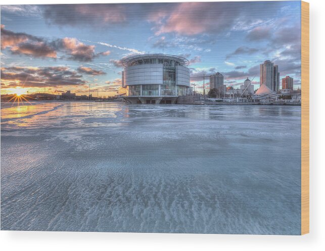 Discovery World Wood Print featuring the photograph Discovery World On Ice by Paul Schultz