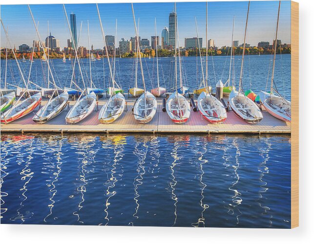 Back Bay Wood Print featuring the photograph Do Sailboats Doodle by Sylvia J Zarco