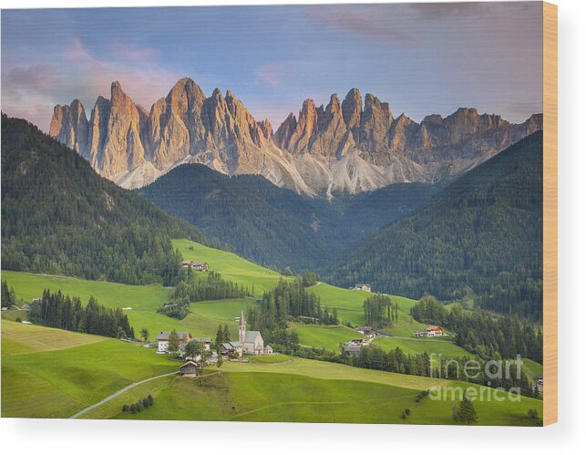 Dolomites Wood Print featuring the photograph Dolomites from Val di Funes by Brian Jannsen