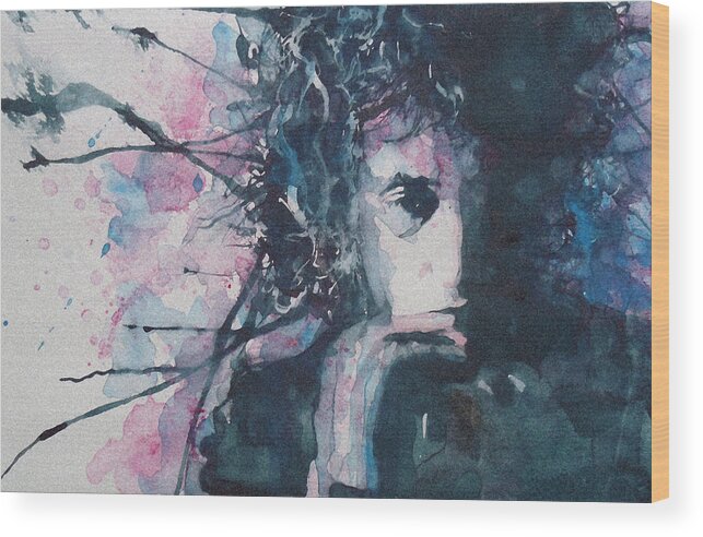 Bob Dylan Wood Print featuring the painting Don't Think Twice It's Alright by Paul Lovering