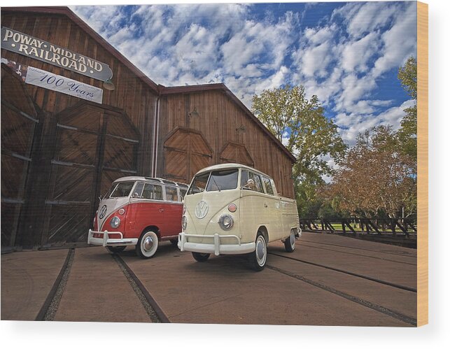 Automobile Wood Print featuring the photograph Double Cab and 23 Window by Peter Tellone