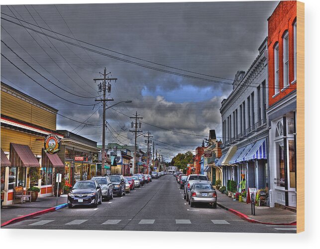 Downtown La Conner Wood Print featuring the photograph Downtown La Conner Washington II by David Patterson