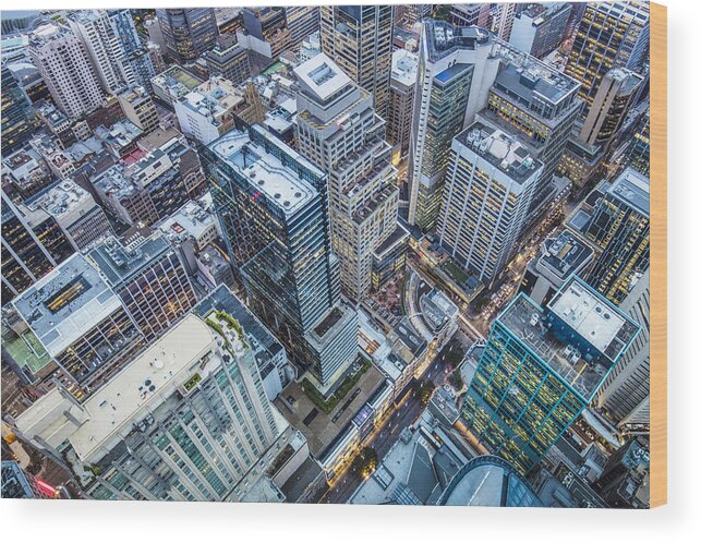 Scenics Wood Print featuring the photograph Downtown Sydney by Xavierarnau