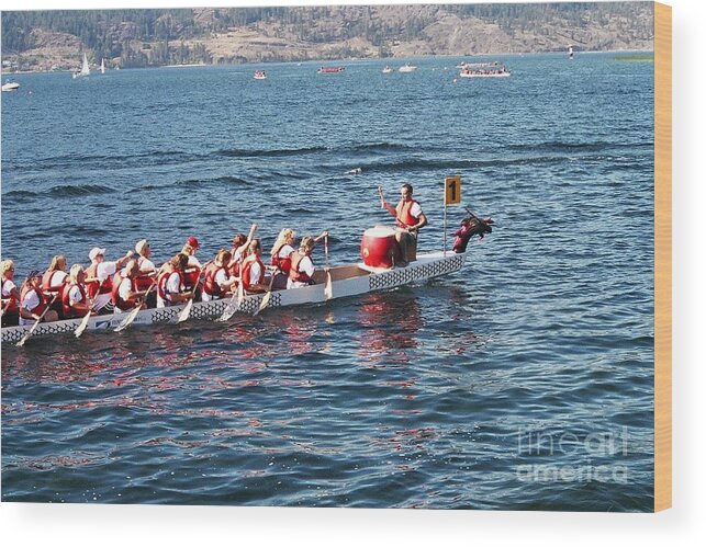 Water Wood Print featuring the photograph Dragon Boat Race by Doreen Lambert