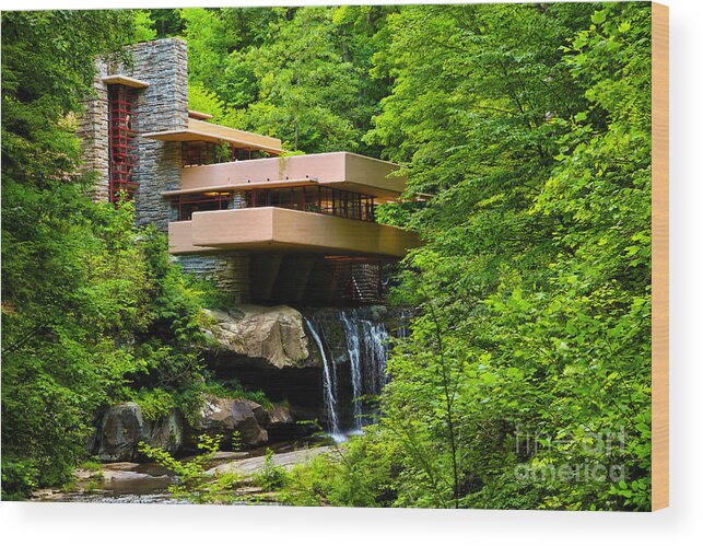 Dreaming Of Fallingwater Wood Print featuring the photograph Dreaming of Fallingwater 4 by Rachel Cohen