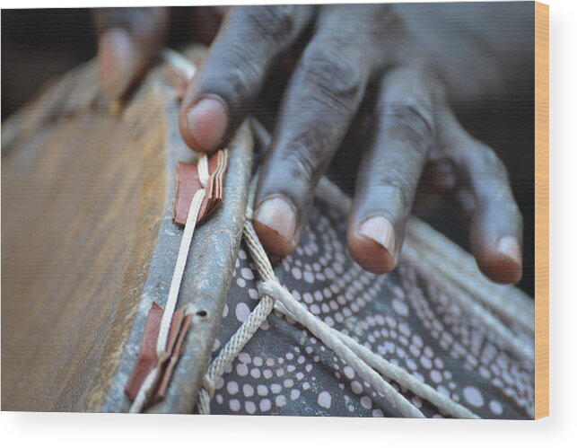 Accra Wood Print featuring the photograph Drum Maker's Hands II by Ronda Broatch