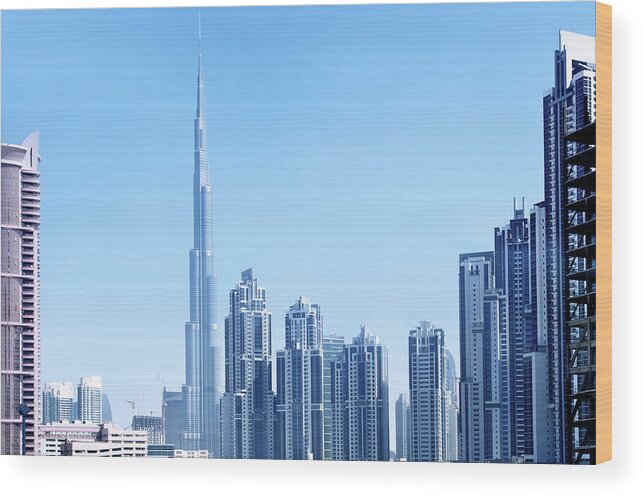 Apartment Wood Print featuring the photograph Dubai Cityscape by Imagegap