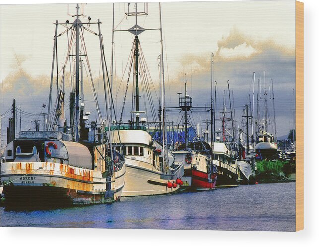 Cape May Wood Print featuring the photograph Ducks in a Row by Mike Flynn