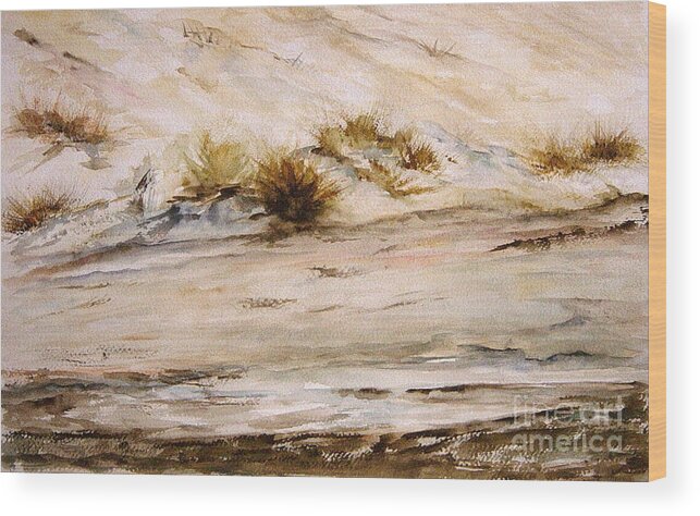 Landscape By The Water Wood Print featuring the painting Dunes III by Madie Horne