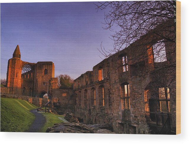 Landscape Wood Print featuring the photograph Dunfermline Palace by Jean-Noel Nicolas