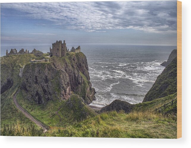 Scotland Wood Print featuring the photograph Dunnottar Castle and the Scotland Coast by Jason Politte
