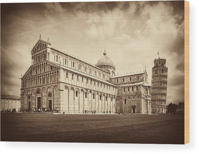 Leaning Tower Of Pisa Wood Print featuring the photograph Duomo and tower by Hugh Smith