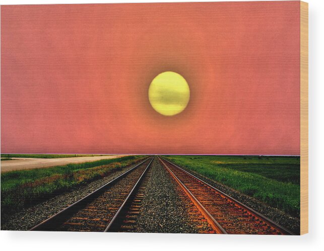 Sunset Wood Print featuring the photograph Dustbowl Sunset by Larry Trupp