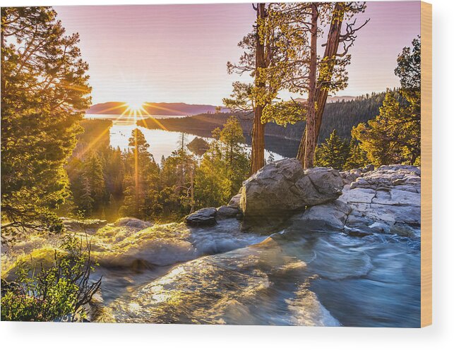 California Wood Print featuring the photograph Eagle Falls Emerald Bay Lake Tahoe Sunrise First Light by Scott McGuire