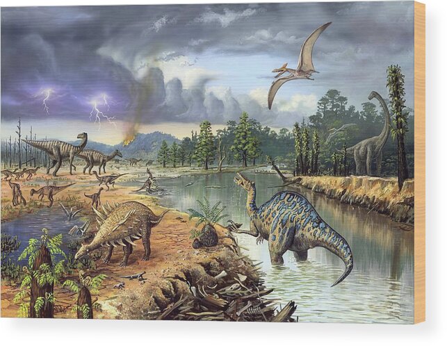 Hypsilophodon Wood Print featuring the photograph Early Cretaceous Life by Richard Bizley