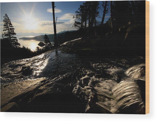 Lake Wood Print featuring the photograph Early morning at Lake Tahoe by Jetson Nguyen