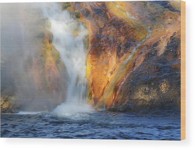 Cascading Wood Print featuring the photograph Early Morning At The Firehole River by Michel Hersen
