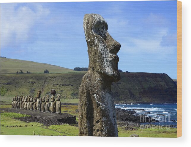 Easter Island Wood Print featuring the photograph Easter Island 13 by Bob Christopher