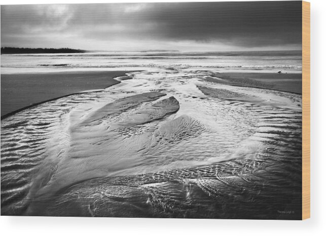 Ocean Wood Print featuring the photograph Ebb Tide by Theresa Tahara