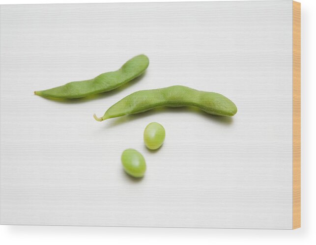 White Background Wood Print featuring the photograph Edamame by Image Source