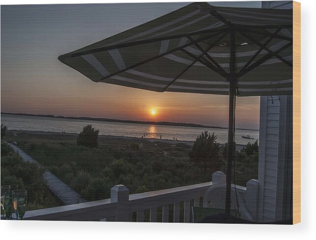 Sunset Beachscape Wood Print featuring the photograph Edisto Point by Edward Shmunes