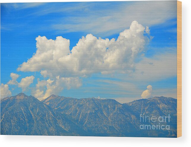 Nevada Wood Print featuring the photograph Emerging Thunder Clouds by Debra Thompson