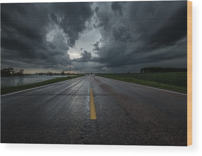 Storms Wood Print featuring the photograph End of the Road by Aaron J Groen